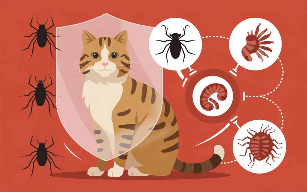 Protection anti-parasitaire pour chat utilisant Advocate pour éliminer les puces, tiques et vers.