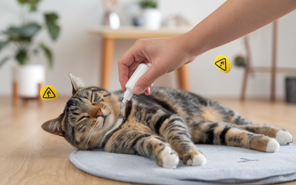 Protection anti-parasitaire pour chat utilisant Advocate pour éliminer les puces, tiques et vers.