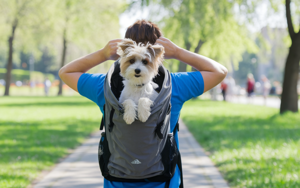 Sac à dos pour chien illustré pour aider les propriétaires à choisir un modèle adapté à leurs besoins et à ceux de leur animal. Conçu pour le confort et la sécurité, idéal pour les promenades, randonnées et déplacements urbains, avec ventilation, poches et rembourrage