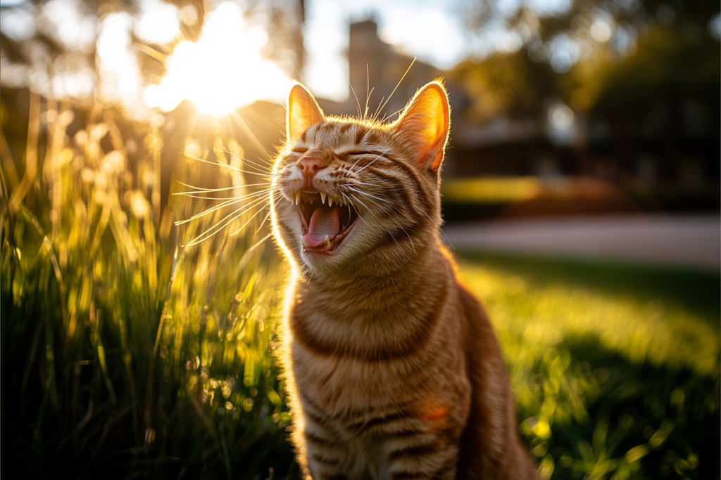 Chat gris avec application de vermifuge chat en pipette derrière le cou, illustrant un soin anti-parasitaire moderne