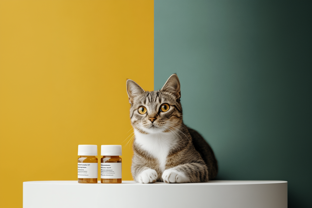 Comparaison visuelle entre Credelio Chat et d'autres antiparasitaires, illustrant rapidité et simplicité.